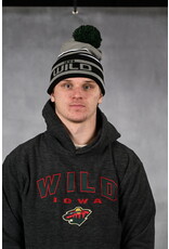 CCM Gray/Black Striped Beanie w/ Pom