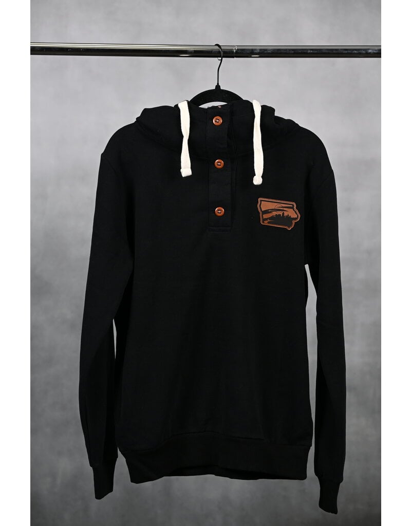 Signature Concepts Women's Lucy Button Hoodie - Leather Patch