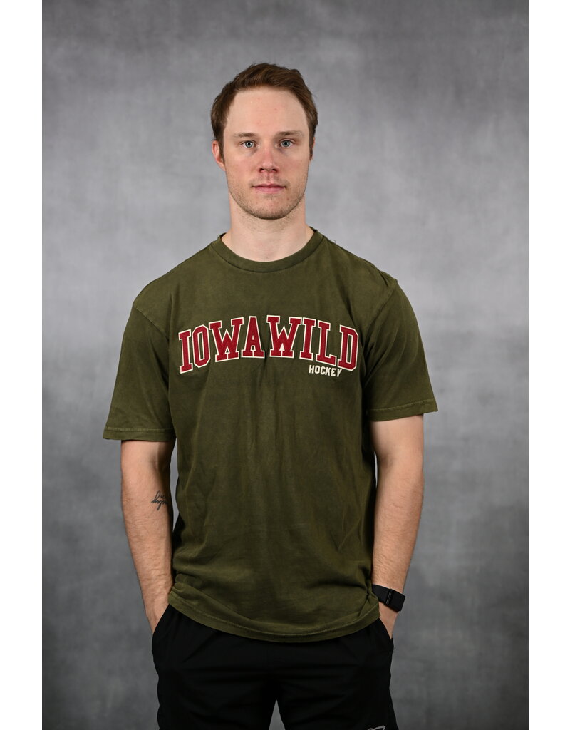 Brew City Olive Double Felt Letters Tee