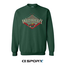 CI SPORT Hunter Green Throwback Minnesota Wild Crewneck