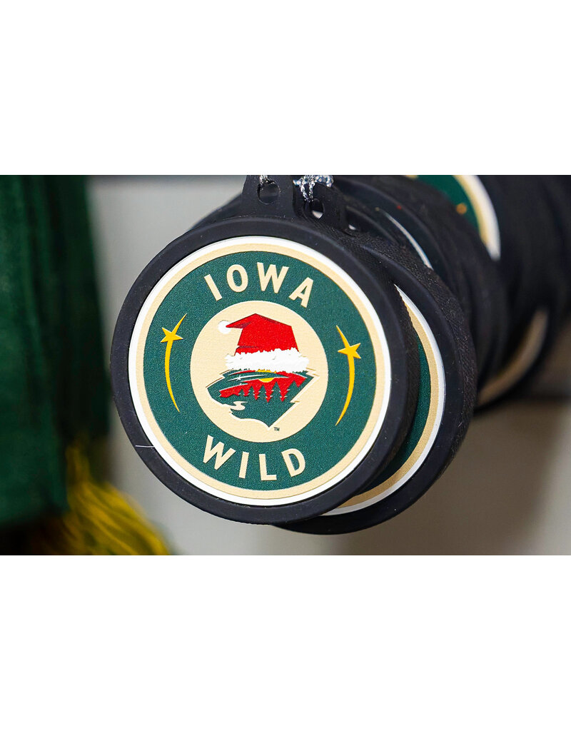 MUSTANG Rubberized Puck Ornament - Santa Hat Circle Logo