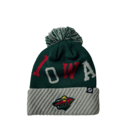 Zephyr Youth Diagonal Ribbed Cuff Beanie w/ Pom