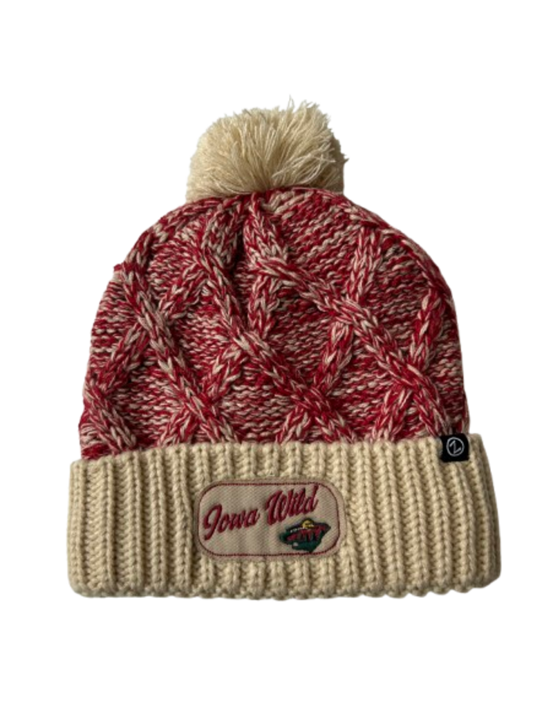 Zephyr Red/Wheat Cuffed Beanie w/ Pom