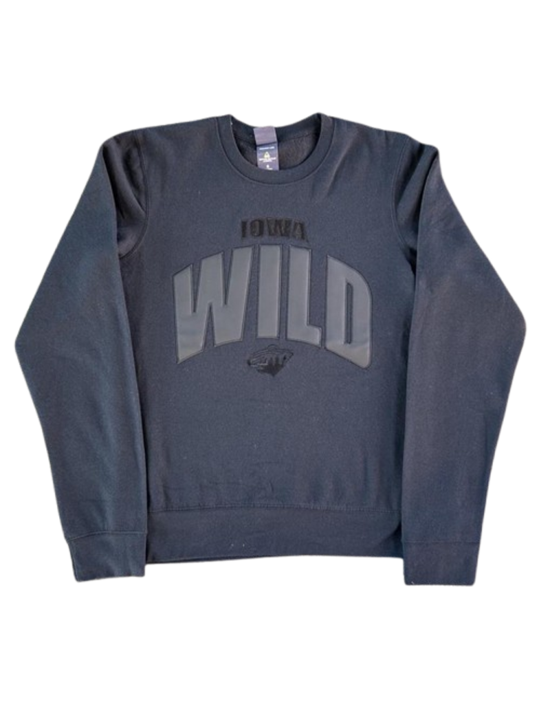 J. America Black Leather Applique Crewneck