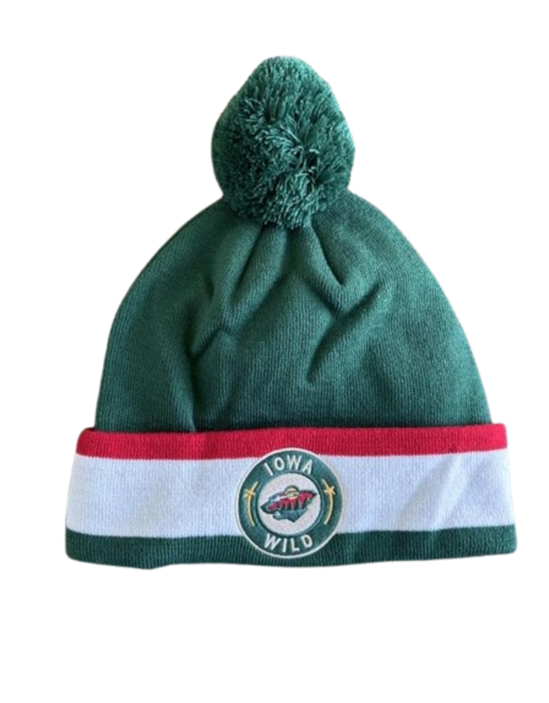 CCM CCM Green Pom Beanie w/ Striped Cuff