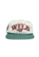 Iowa Wild Hockey Embroidred Cream Hat - Green Rope