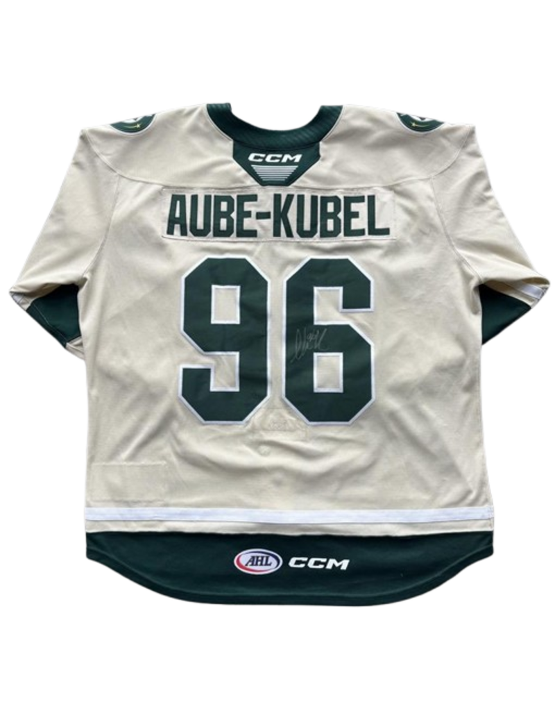 2025/26 Set #1 Wheat Jersey, Player Worn (Signed) - Aube - Kubel #96