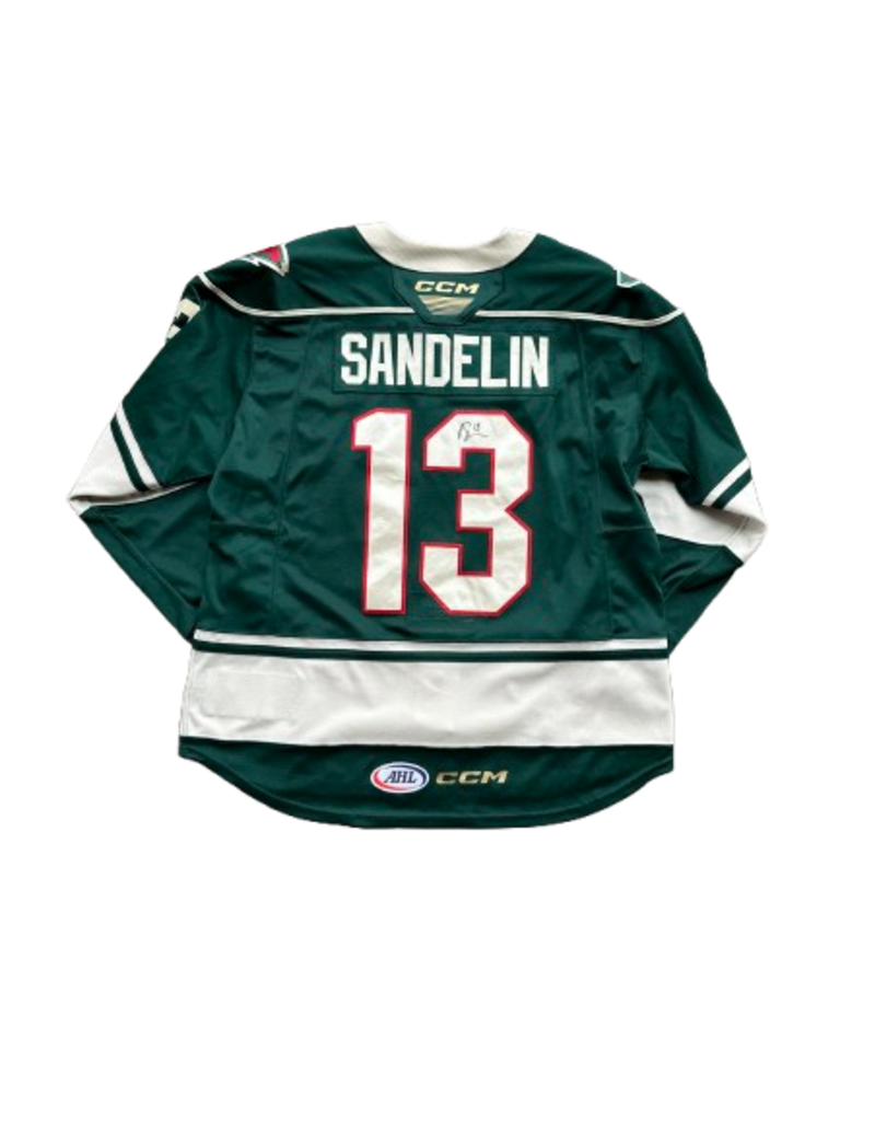 2025/26 Set #1 Green Jersey, Player Worn (Signed) - Sandelin #13