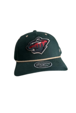 Embroidered Bearhead Forest Green Hat w/ Wheat Rope