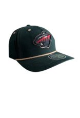 Embroidered Bearhead Forest Green Hat w/ Wheat Rope