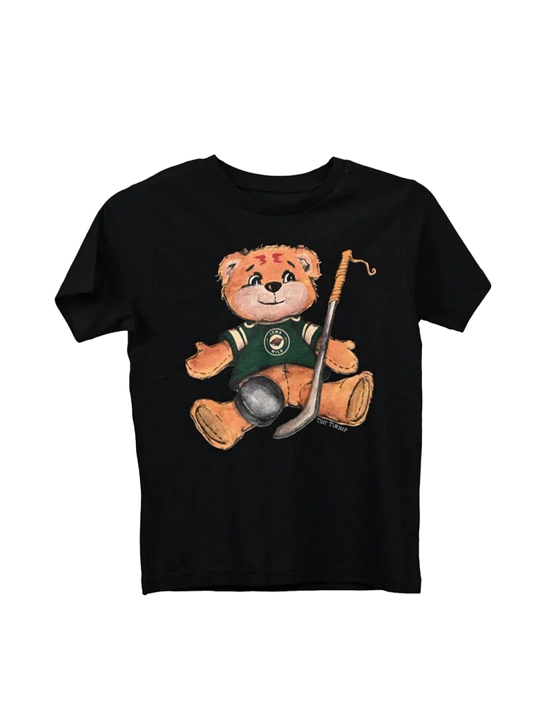 Tiny Turnip Youth Black S/S Tee - Crash Teddy