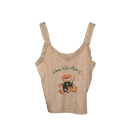Tiny Turnip Women's Tan Lace Tank - Crash Teddy