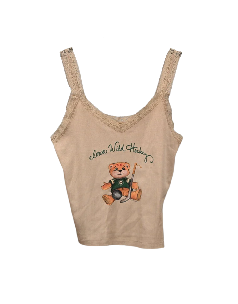 Tiny Turnip Women's Tan Lace Tank - Crash Teddy