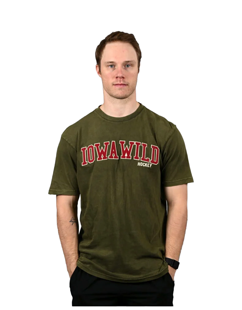 Brew City Olive Double Felt Letters Tee