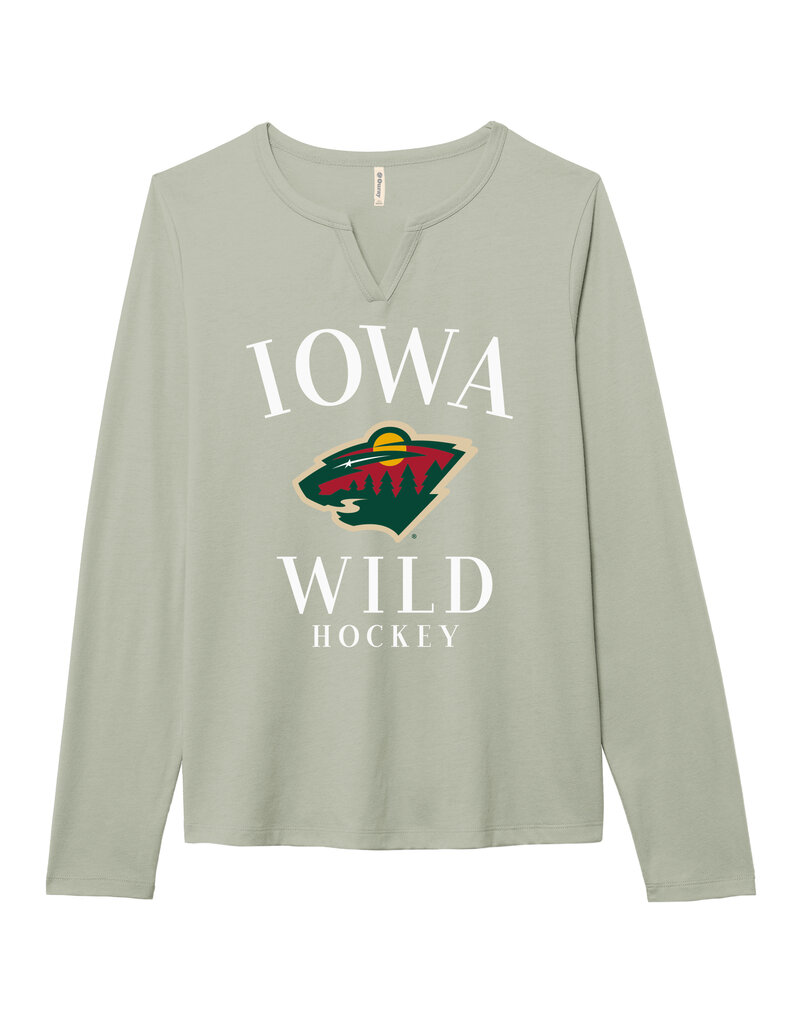 Ouray Women's Sage Green Notch Neck L/S Tee