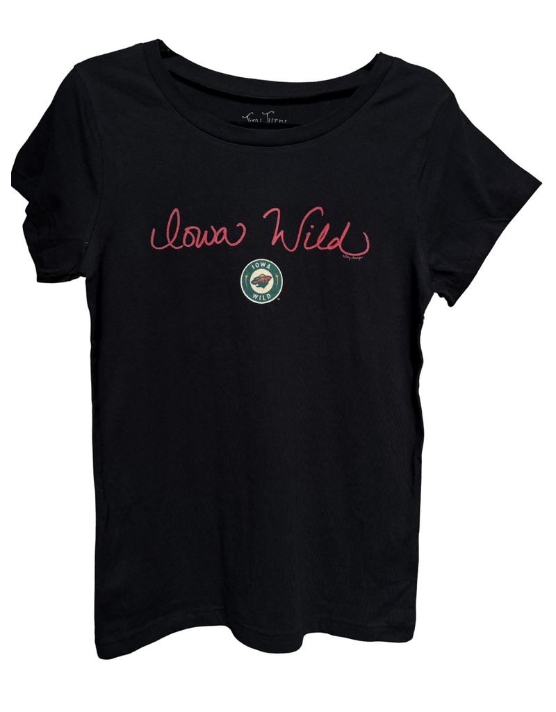 Tiny Turnip Women's Black Script Logo Tee