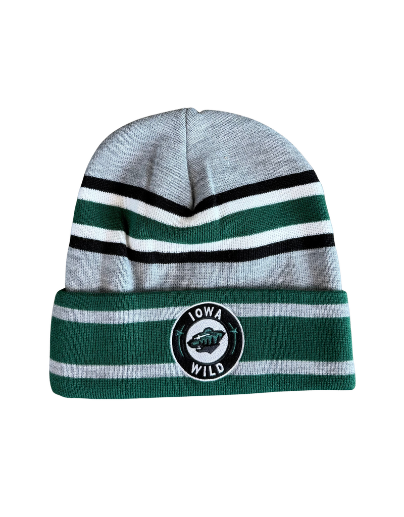 CCM CCM Green/Gray Striped Beanie