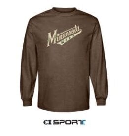 CI SPORT Chocolate Heather L/S - Minnesota Wild Script Logo