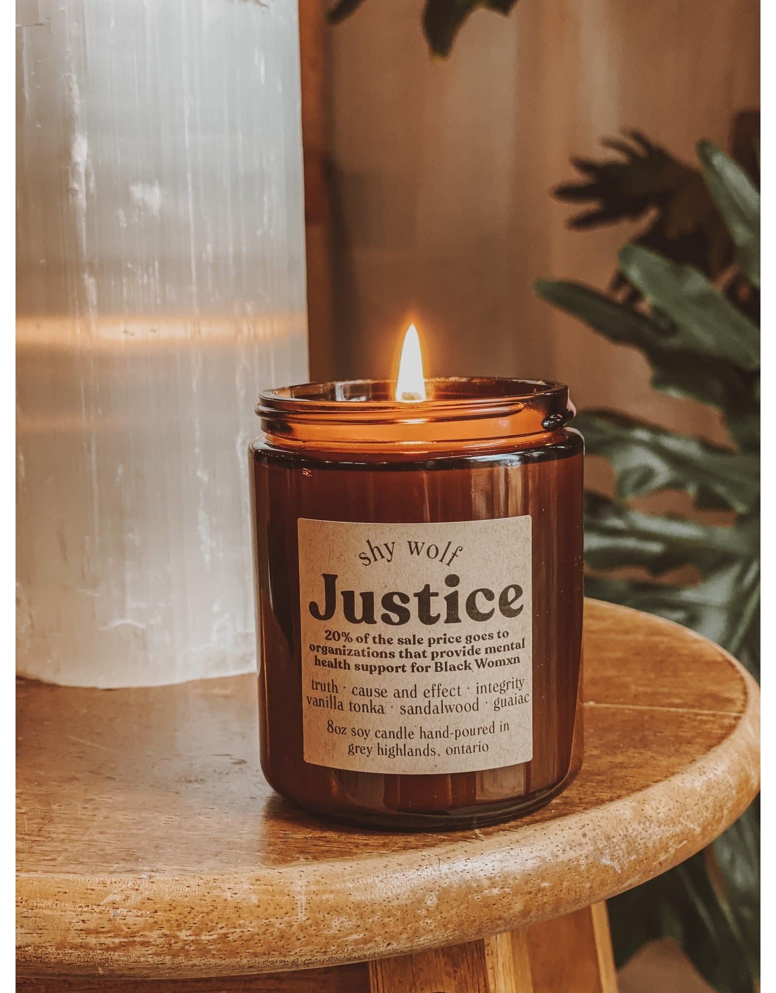 Shy Wolf - Soy Candle / Justice, Tarot Collection, 8oz - 20% Donated!