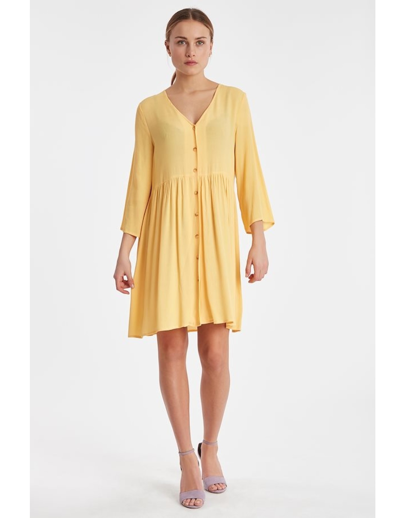 ICHI L/S Button Down Dress Biscuit General Store
