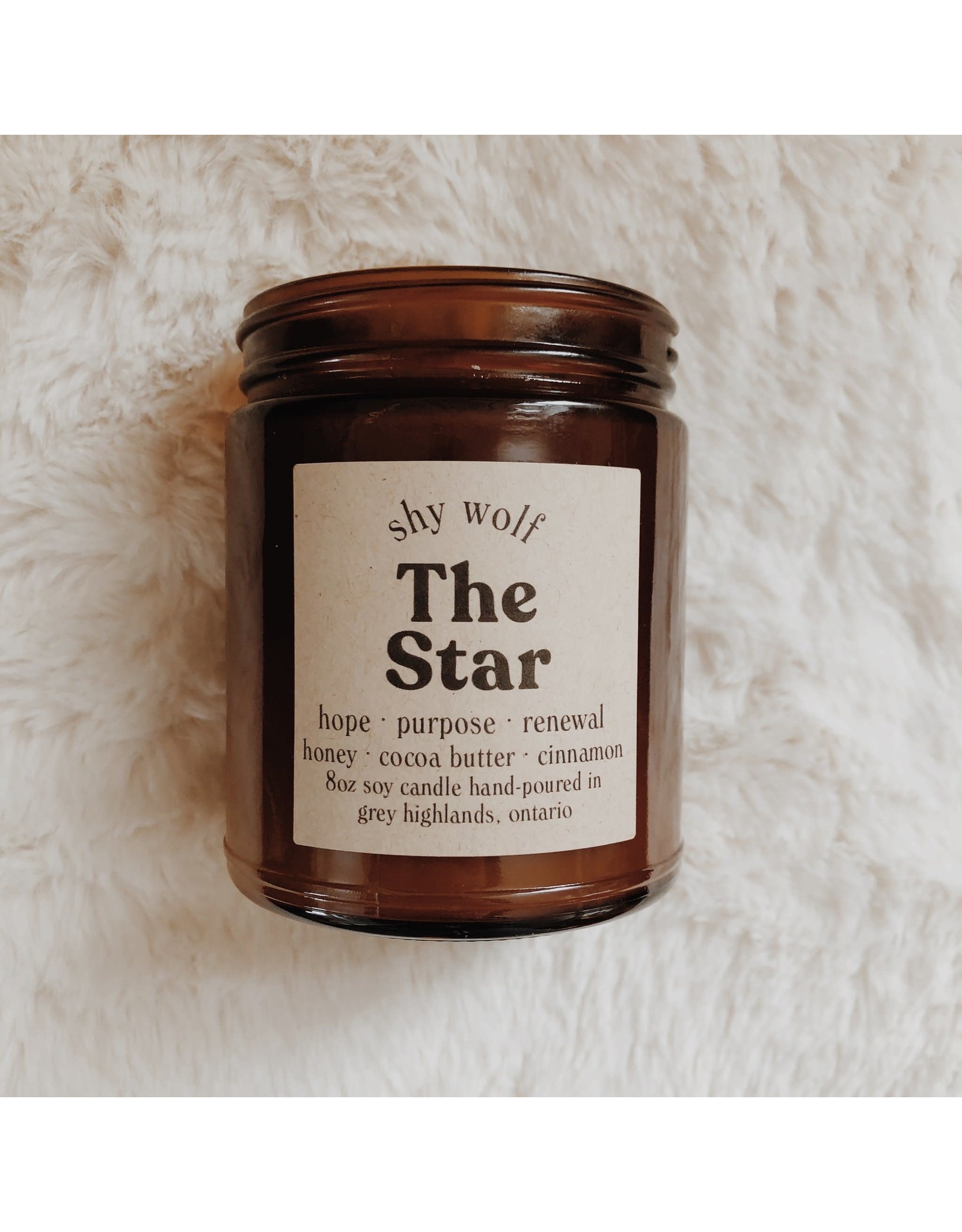 Shy Wolf - Candle / The Star Tarot (8 oz)