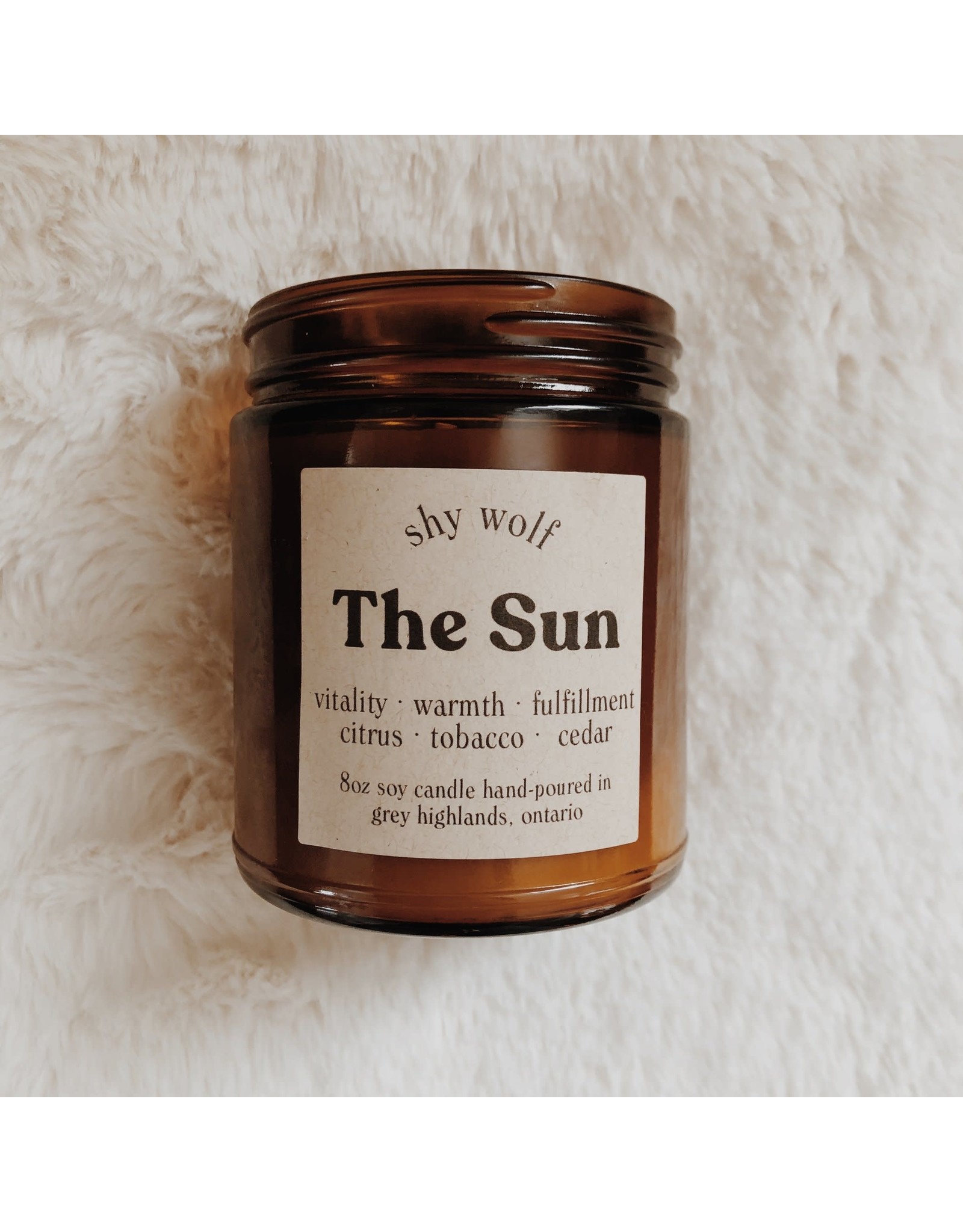 BGS Shy Wolf - Candle / The Sun Tarot (8 oz)
