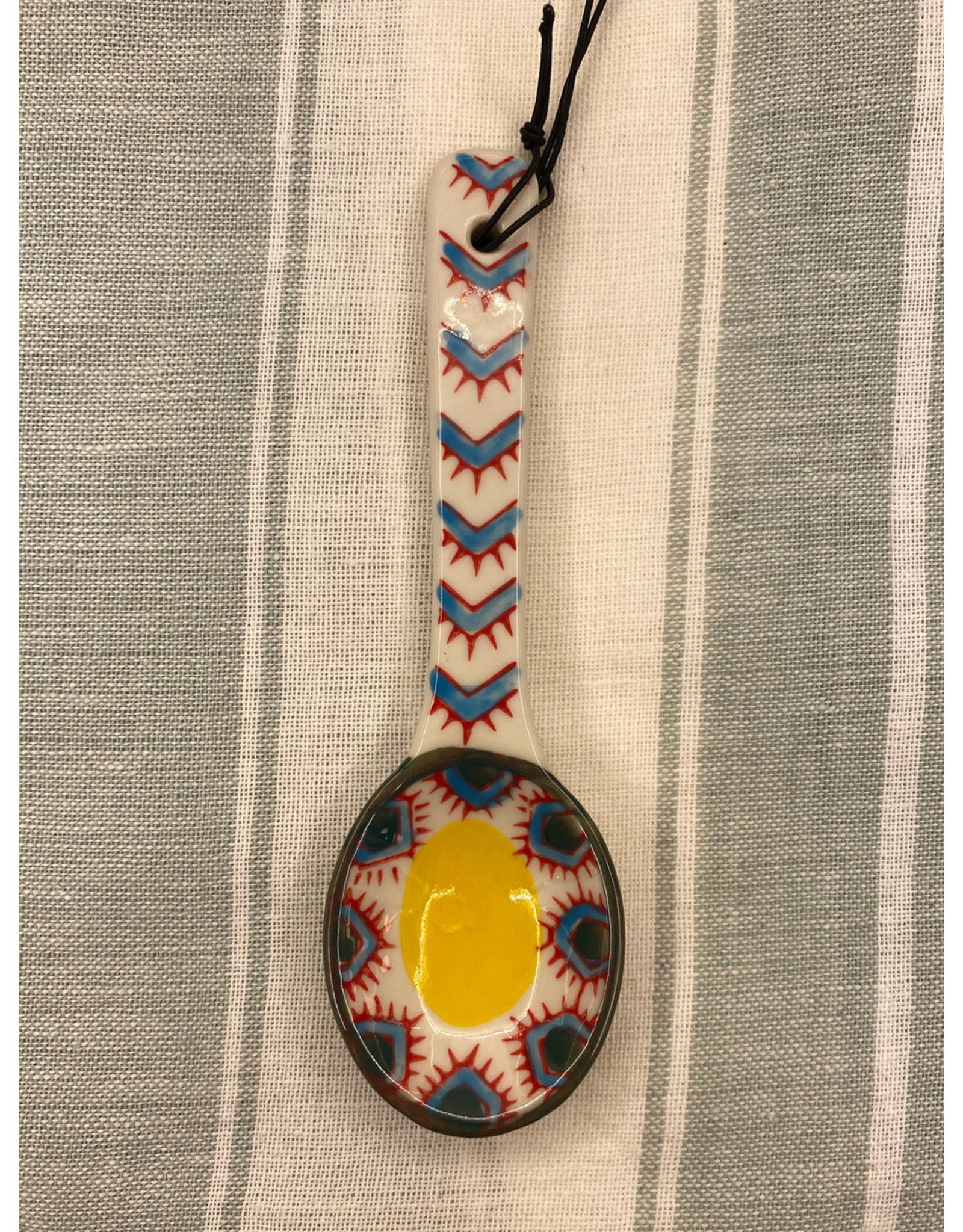 COP - Hand Painted Spoon/Yellow & Blue