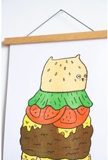Stay Home Club - Riso Print / Cat Burger 11" x 17"