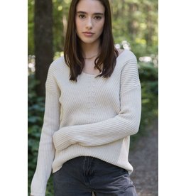 BGS Tentree - V Neck Sweater / White