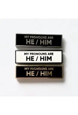BGS RAC - He / Him Pronoun Pin - White / Black