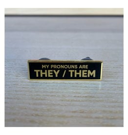 RAC - They / Them Pronoun Pin - Gold / Black