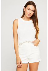 BGS Gentle Fawn - Shoulder Knit Tank / White