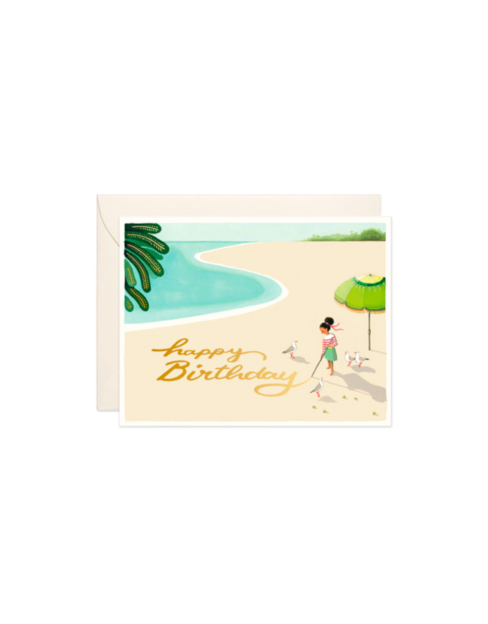JJP - Card / Happy Birthday, Sand Writing