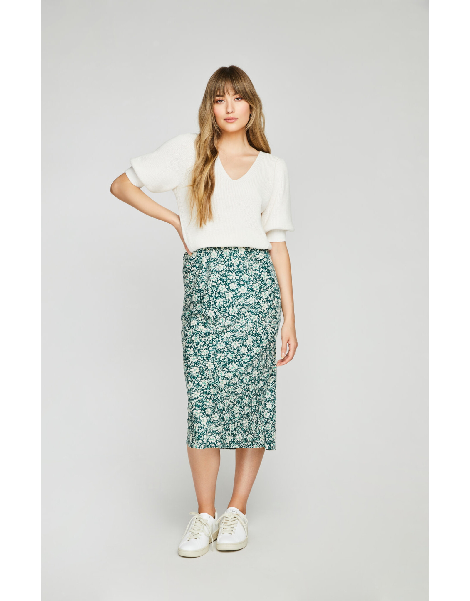 Gentle Fawn - Print Skirt / Palm Green