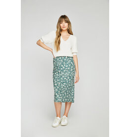 Gentle Fawn - Print Skirt / Palm Green