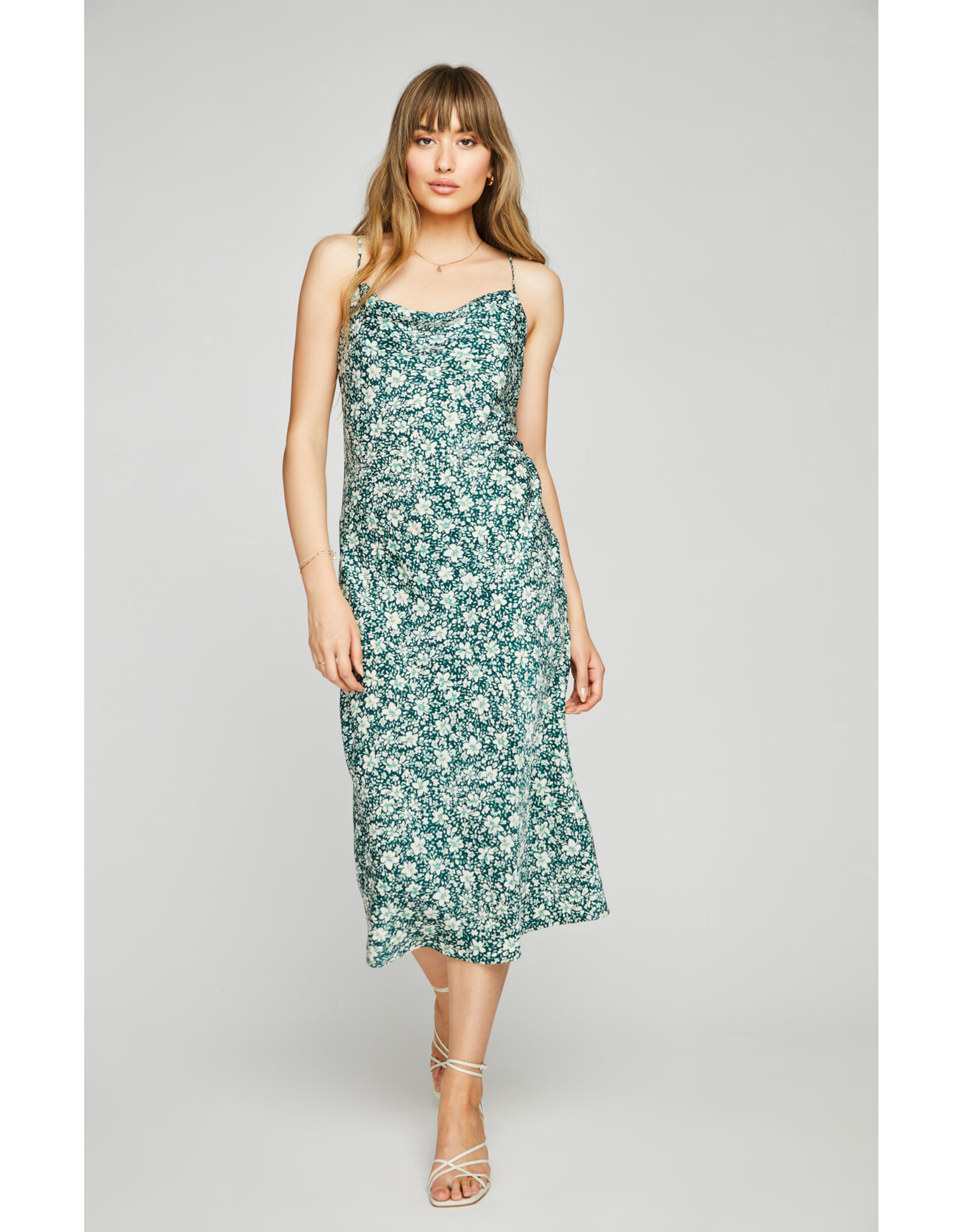 Gentle Fawn - Print Slip Dress / Palm Green