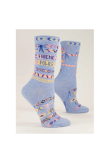 Blue Q - Women's Crew Socks / Friend Power