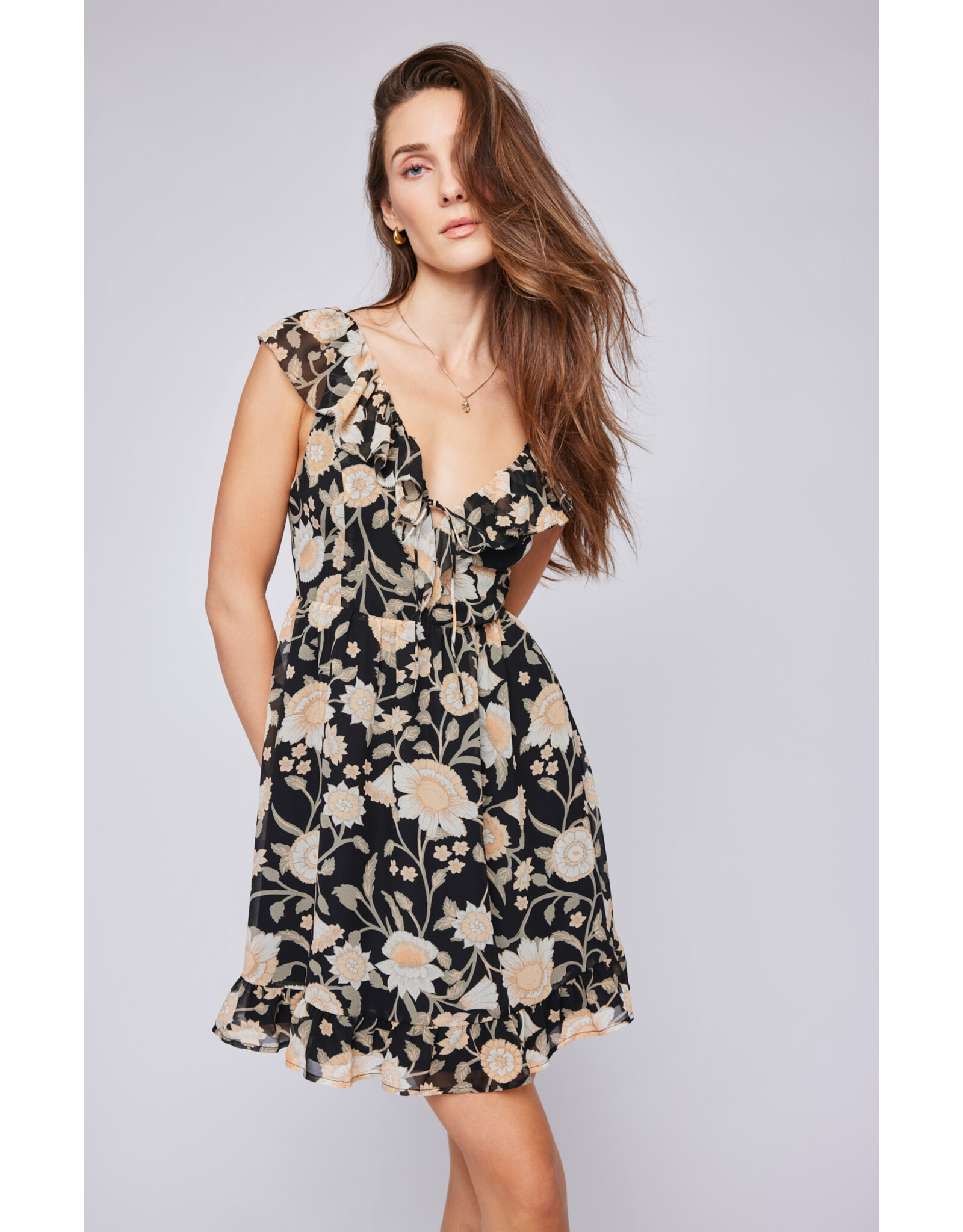 Gentle Fawn - Floral Dress / Black