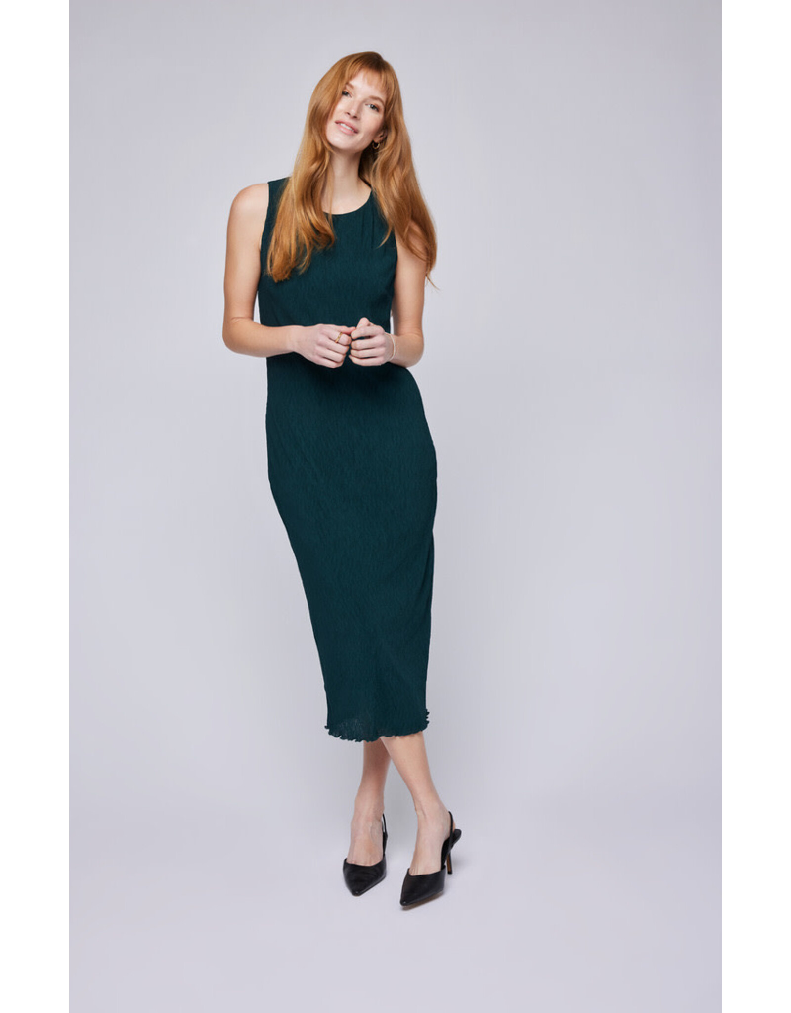 Gentle Fawn - Micro Pleat Dress / Green