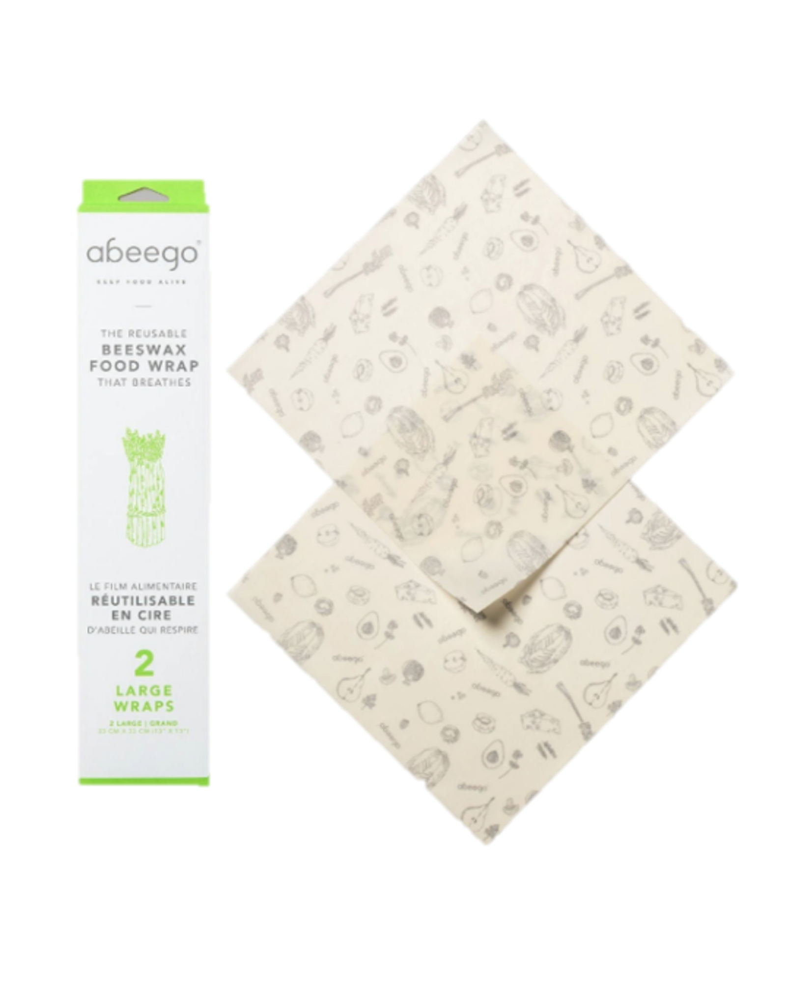 Abeego - Beeswax Wrap / Set 2, Large Square