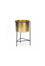 TIMCo AES - Planter in Stand / Gold & Black, 4.5 x 8"