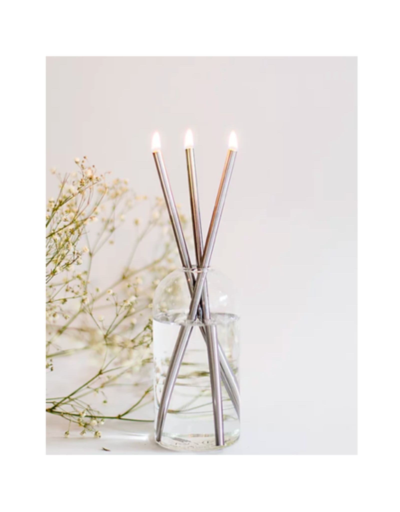 Candlesticks - Everlasting Candle Co., Silver, Set of 3