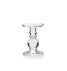 ATT - Taper & Pillar Candle Holder / Reversible, Clear Glass, 5"