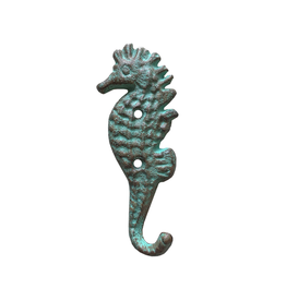 TIMCo NTH - Single Wall Hook / Seahorse, Verdigris, 5"