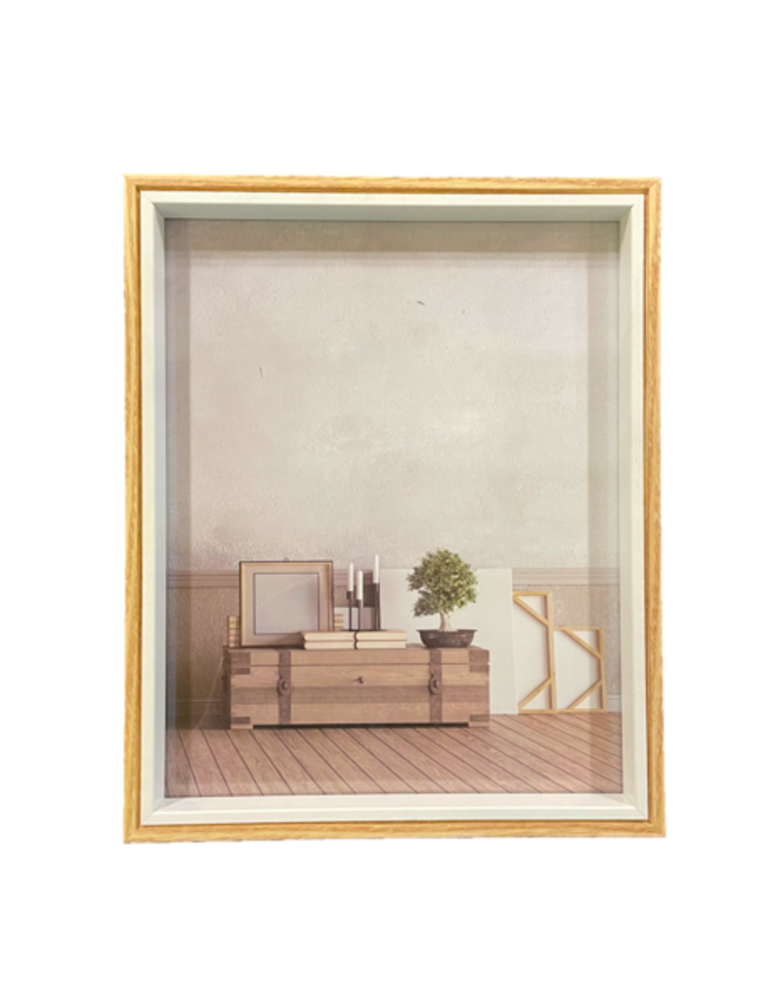 AES - Picture Frame / White & Natural, 5 x 7"
