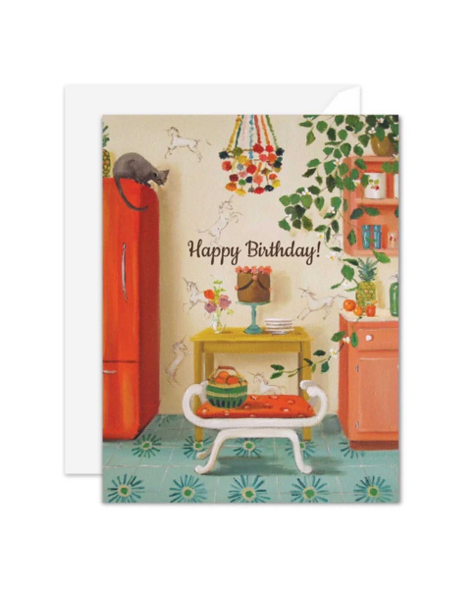 TIMCo Janet Hill - Card / Happy Birthday! Unicorns, 4.25 x 5.5"