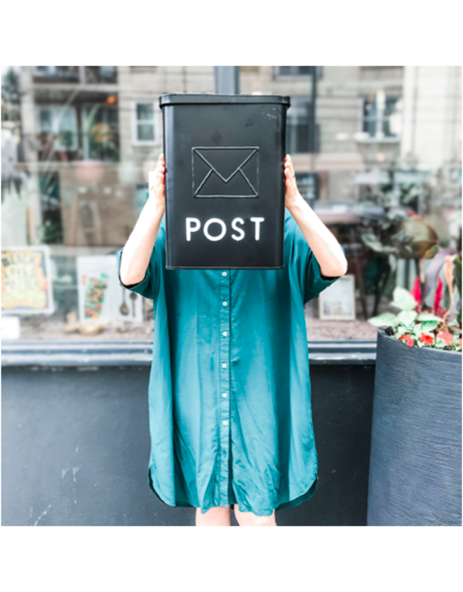 Mailbox - Modern, Galvanized Black