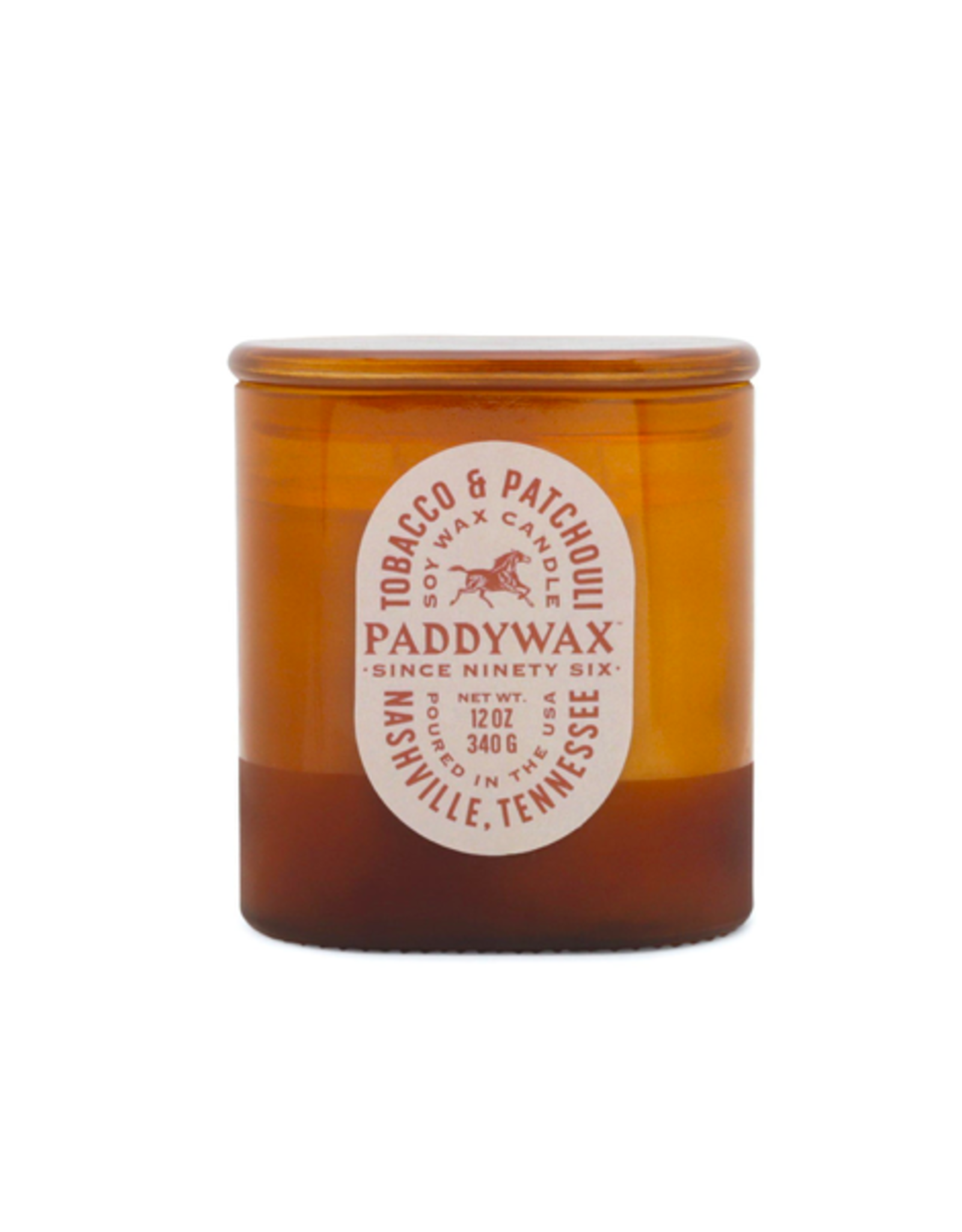 PAX - Soy Candle / Tobacco & Patchouli,  Amber Glass, 12oz