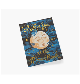 TIMCo Rifle Paper - Card / I Love You to the Moon & Back, 4.25 x 5.5"