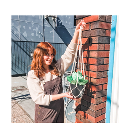 CTG - Hanging Planter / Black & Macrame, 5"